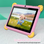 Kids Tablet 7 inch pink,Android 12 Children's learning machine,3GB RAM 64GB ROM,128GB Expansion,HD Display,Wifi, Children Tablet with Parent Control