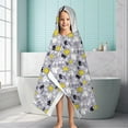thumbnail image 6 of Cartoon Unicorn Leaf Pattern Hooded Bath Towel，60"x35" for Ages 3 To 12 Kids, Quick Dry Lightweight Soft Microfiber Hood Beach Towel Cover Up for Kids, 6 of 7