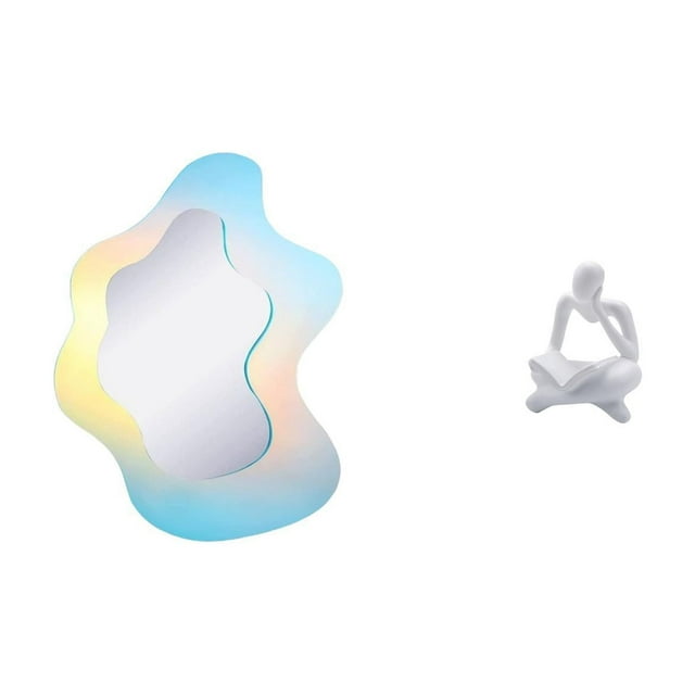 Estatua De Espejo Abstracto Reflectante De Acrílico Para Pared De Baño Moderno Y Mesa, Estante De Sala De Estar, Librería De Oficina