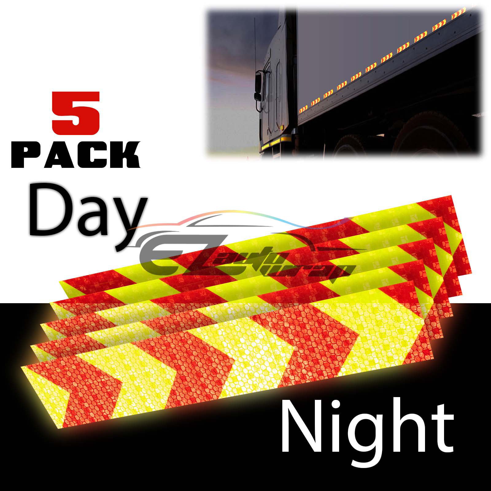Conspicuity Arrow Reflective Tape Stripe Safety Warning Decor Trailer M1V2 