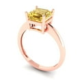 thumbnail image 2 of Clara Pucci 14K Rose Gold Solid Gold YellowMoissanite Solitaire Anniversary Ring for Women - 2 cttw Asscher Cut, 2 of 8