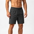 thumbnail image 2 of EOYWHK Beach Shorts with Pockets Elastic Waist Mens Casual Shorts Soft Lightweight Breathable for Basketball Running Gym Active Wear Black, Size L, 2 of 9