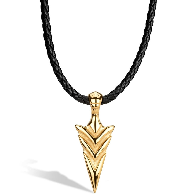 Leather mens deals necklaces and pendants