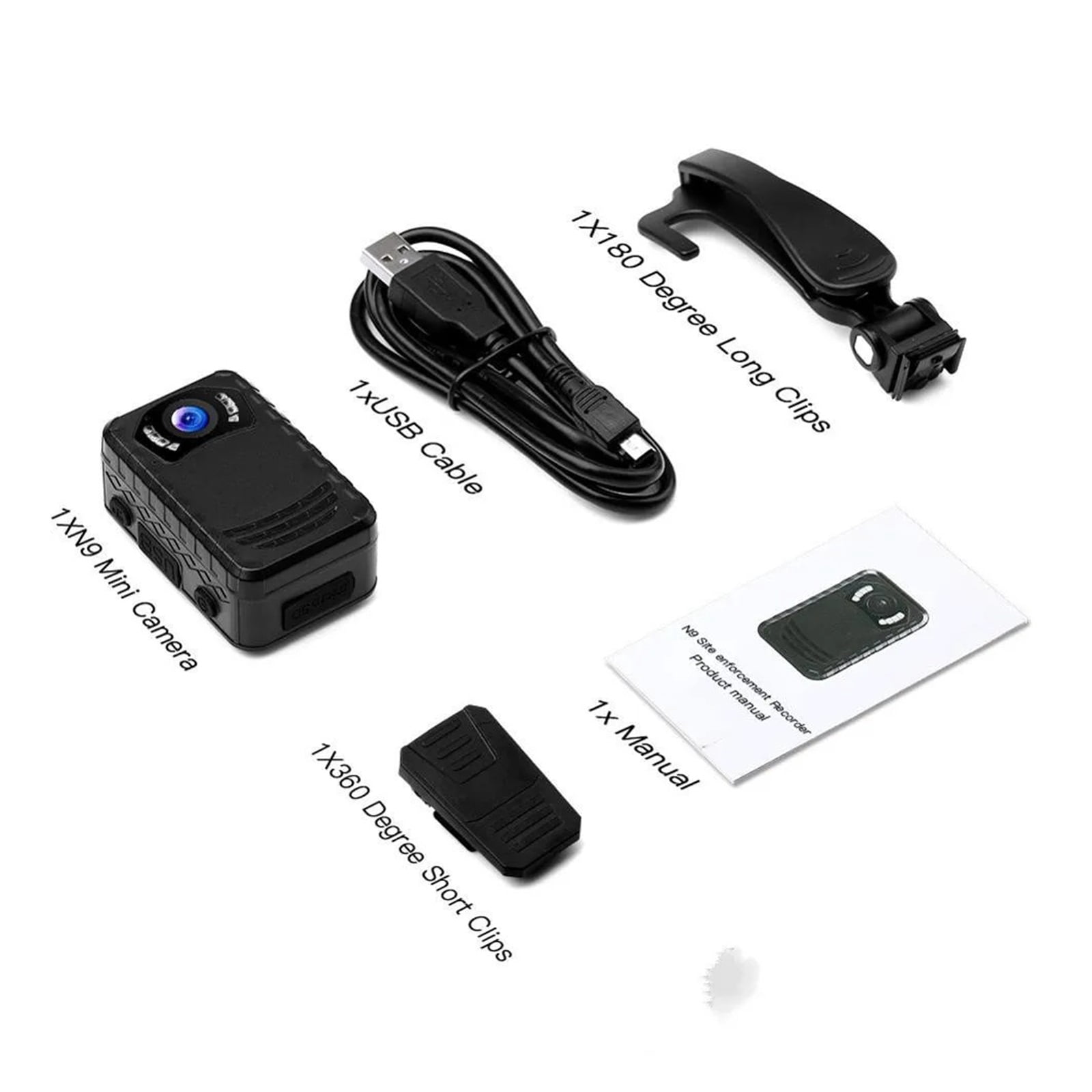 N9 1296P Body Cam 256GB Recording Wearable Camera Video Recorder for Police Camera Security Night Vision Mini Camera