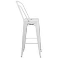 thumbnail image 3 of 30'' High White Metal Indoor-Outdoor Barstool with Back, 3 of 9