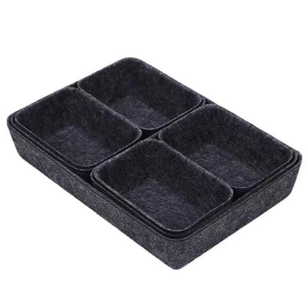 Niceminiwall Stylish Felt Drawer Organizer Set: 7 Pieces in 3 Sizes for Home & Office gray