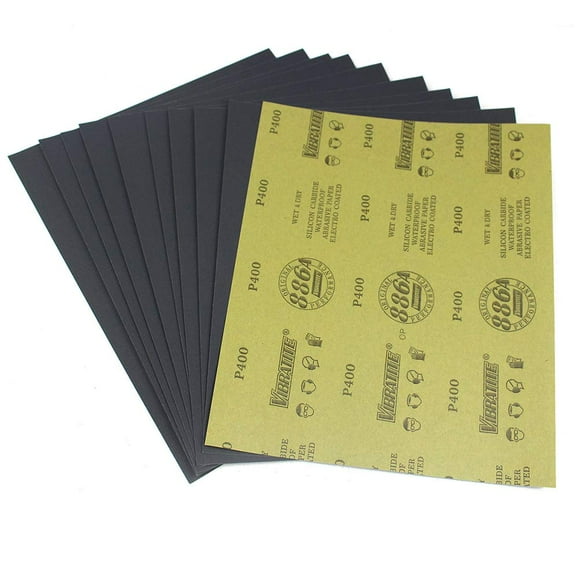 Sandpaper Sheets, 400 Grit Dry Wet Sand Paper, 9 x 11 Inch,Silicon Carbide, for Wood Furniture Finishing,Metal Sanding and Automotive Polishing,10 -Sheet