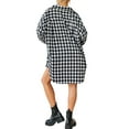 thumbnail image 5 of SAYOO Women Casual Jacket, Lapel Neck Plaid Pattern Coat Button Down Long Sleeve Tops Clothes, 5 of 6