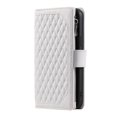 thumbnail image 2 of For Iphone 15 Plus Grid Texture Zipper Leather Phone Case With Lanyard(White),iPhone 12, 2 of 7