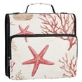 thumbnail image 5 of FORMRS Zipper Binder with Shoulder Strap 2-inch Ring 500 Sheet Capacity File Bag, White Starfish, 5 of 5