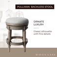 thumbnail image 3 of Maven Lane Pullman Backless Counter Stool in Reclaimed Oak Finish with Ash Grey Fabric Upholstery, Set of 3, 3 of 6