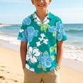 thumbnail image 2 of FSYBOA Boys Button Down Shirts, Collared Summer Casual Short Sleeve Kids Hawaiian Shirts Multicolor Size 10-11T, 2 of 8
