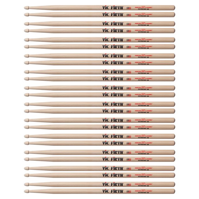 Vic Firth X5B Extreme 5B Baquetas Con Punta De Madera (Paquete De 12 Pares)