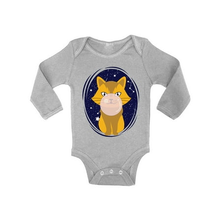 

Baby Shirts - NB 6M 12M 18M - Kitten Cat Long Sleeve Bodysuit