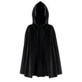 thumbnail image 6 of Rohuuque Women's and Men's Hooded Cloak Unisex Velevt Gothic Short Hooded Cloak Cape Funny Solid Color Cloak for Adults Black, 6 of 8