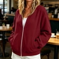thumbnail image 4 of HAiming Corduroy Jackets for Women Long Sleeve Full Zip Solid Color Casual Jackets Fall Winter Going out Jackets, 4 of 6
