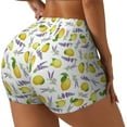 thumbnail image 2 of Kdxio Lavender Flowers Print Workout Shorts for Women Seamless Soft Smooth Gym Yoga Scrunch Active Shorts, 2 of 9