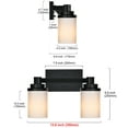 thumbnail image 3 of Melucee 2-Light Black Bathroom Vanity Light, Industrial Bathroom Lights Over Mirror with Milk White Glass Shade, 3 of 6