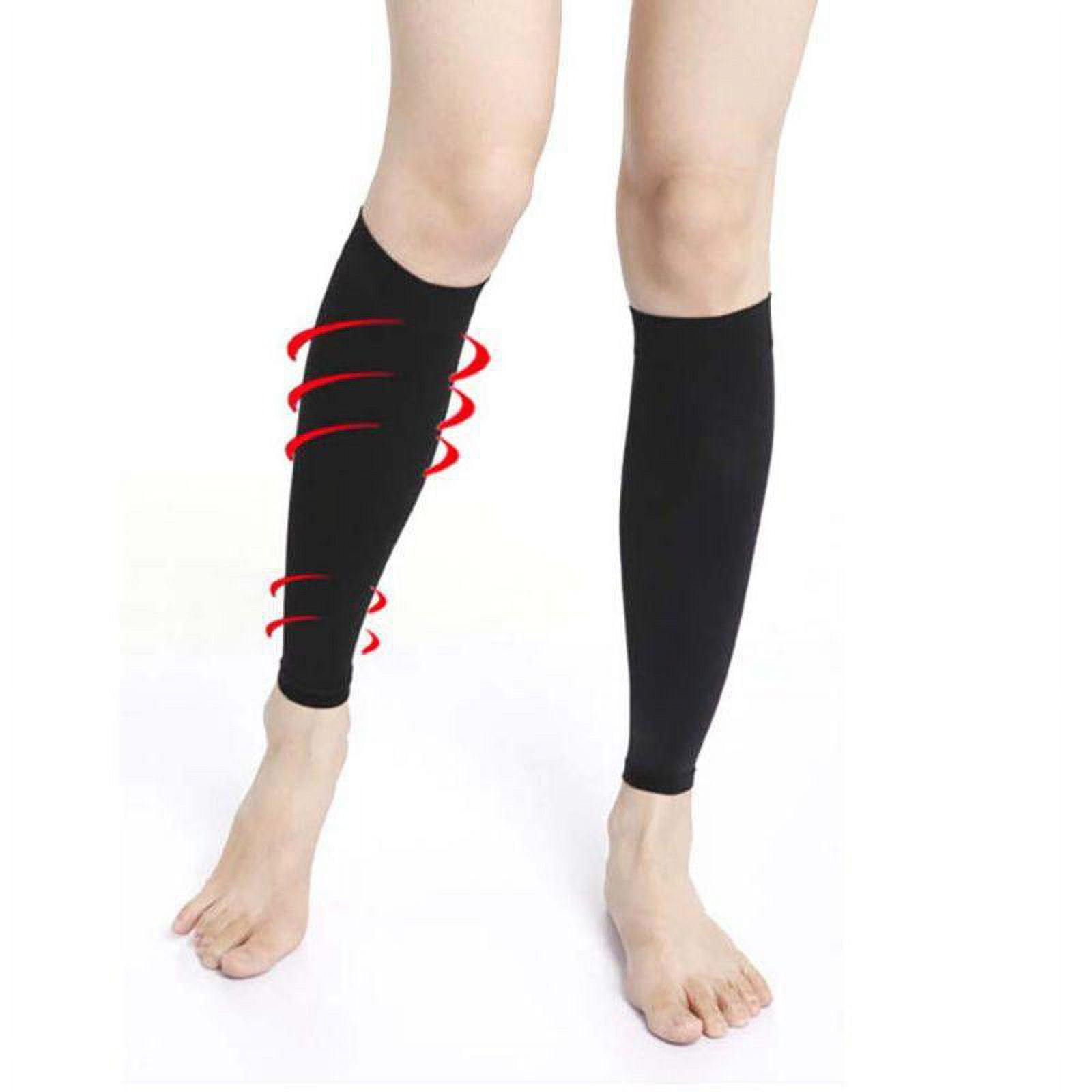 Buy KUE Calf sleeves for Men & women  Footless Compression Socks Stockings  for Calf Support, Circulation, Swelling, Shin Splints, Varicose Veins,  Recovery (Combo Pack of 2 - Black-Turquoise Size- S/M) Online