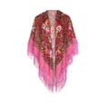 thumbnail image 1 of Foulard Personnalisée pour Femmes 2025, Imprimé Hiver, Franges, Carrée, Chapeau de Voyage, 1 of 5