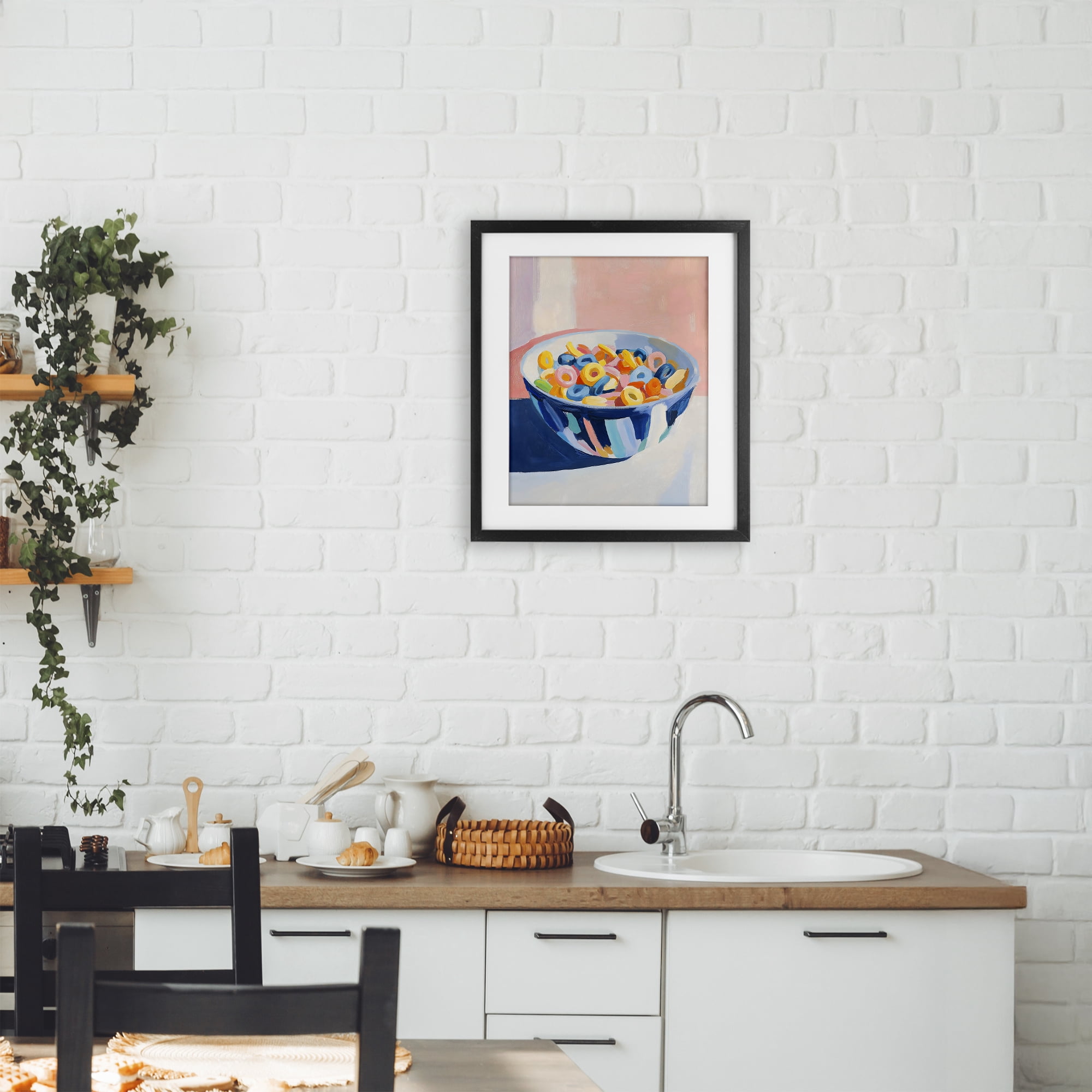 Stupell Industries Colorful Cereal Bowl Black Framed Print Under Glass, design by The Prints Vibe