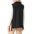 thumbnail image 3 of INSPIRE CHIC Women's Notched Lapel Collar Sleeveless One Button Adjustable Waist Work Suit Vest S Black, 3 of 5