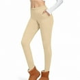 thumbnail image 6 of Tdoqot Girls Leggings with Pockets- Casual Full Length Soft High Waist Kids Dance Pants Khaki Size 14, 6 of 7