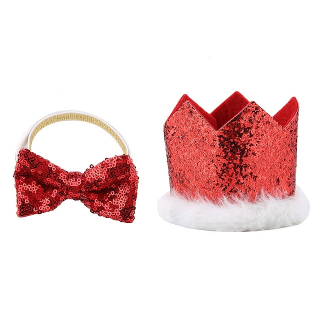 Disfraz de Papá Noel con gorro y pajarita para perros y gatos pequeños, atuendo navideño perfecto para mascotas pequeñas con huellas festivas