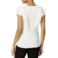 thumbnail image 2 of maison Jules Womens Flutter-Sleeve Pullover Sweater, Off-White, Small, 2 of 2