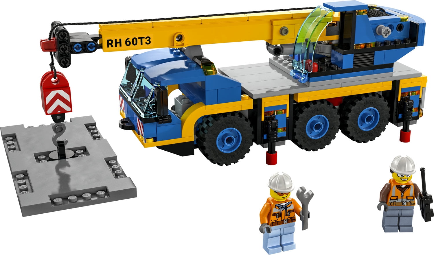 LEGO City Great Vehicles Mobile Crane Truck Toy Building Set 60324 -  Construction Vehicle Model, Featuring 2 Minifigures with Tool Toys Kit and  Road Plate, Playset for Boys and Girls Ages 7+ 