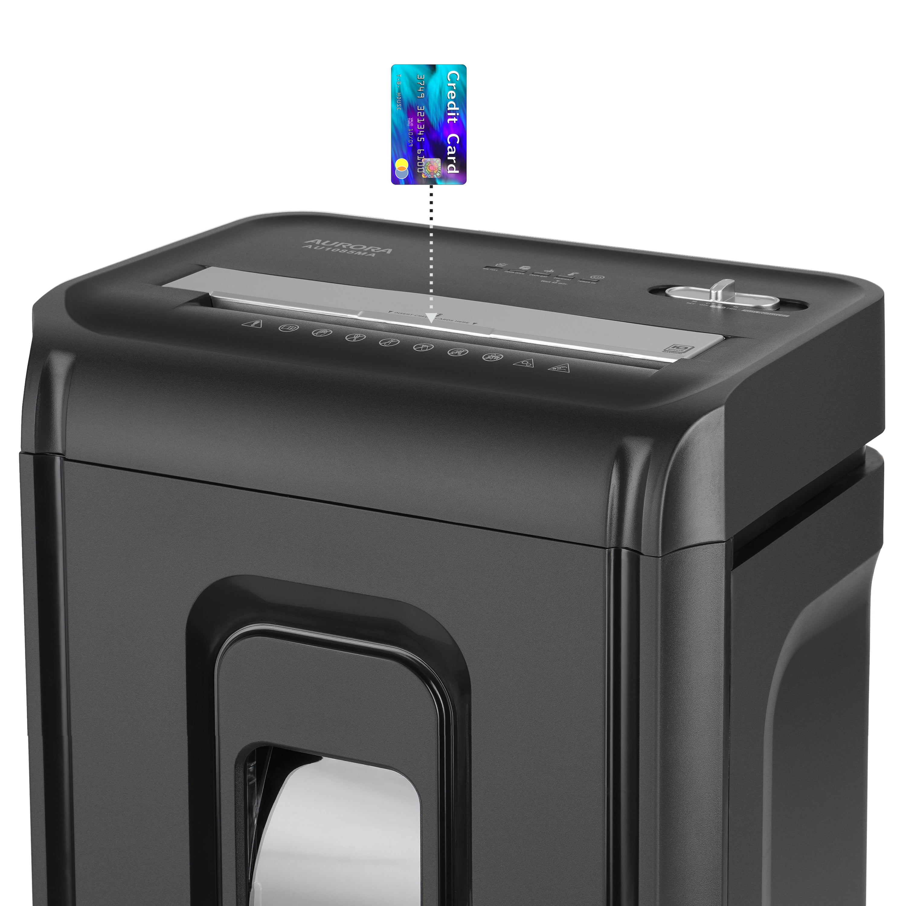 Aurora AU1085MA High-Security 10-Sheet Micro-Cut Paper and Credit Card Shredder with 4-Gallon Pullout Wastebasket/ 20 min Run Time