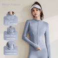 thumbnail image 3 of Abrigo deportivo de primavera y otoño para mujer, ropa ajustada de manga larga para correr, fitness, yoga, chaqueta superior, 3 of 4