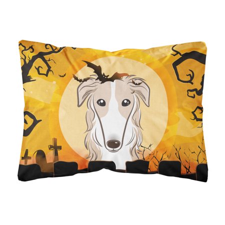 Carolines Treasures BB1786PW1216 Halloween Borzoi Canvas Fabric Decorative Pillow  12H x16W  multicolor