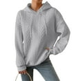 thumbnail image 1 of Mode Femmes Sweat à Capuche en Tricot Torsadé Pull Décontracté Manches Longues Ample, 1 of 3