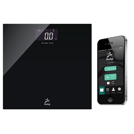 - American Weigh Scales BodigiEssential Wireless Bathroom Scale Black