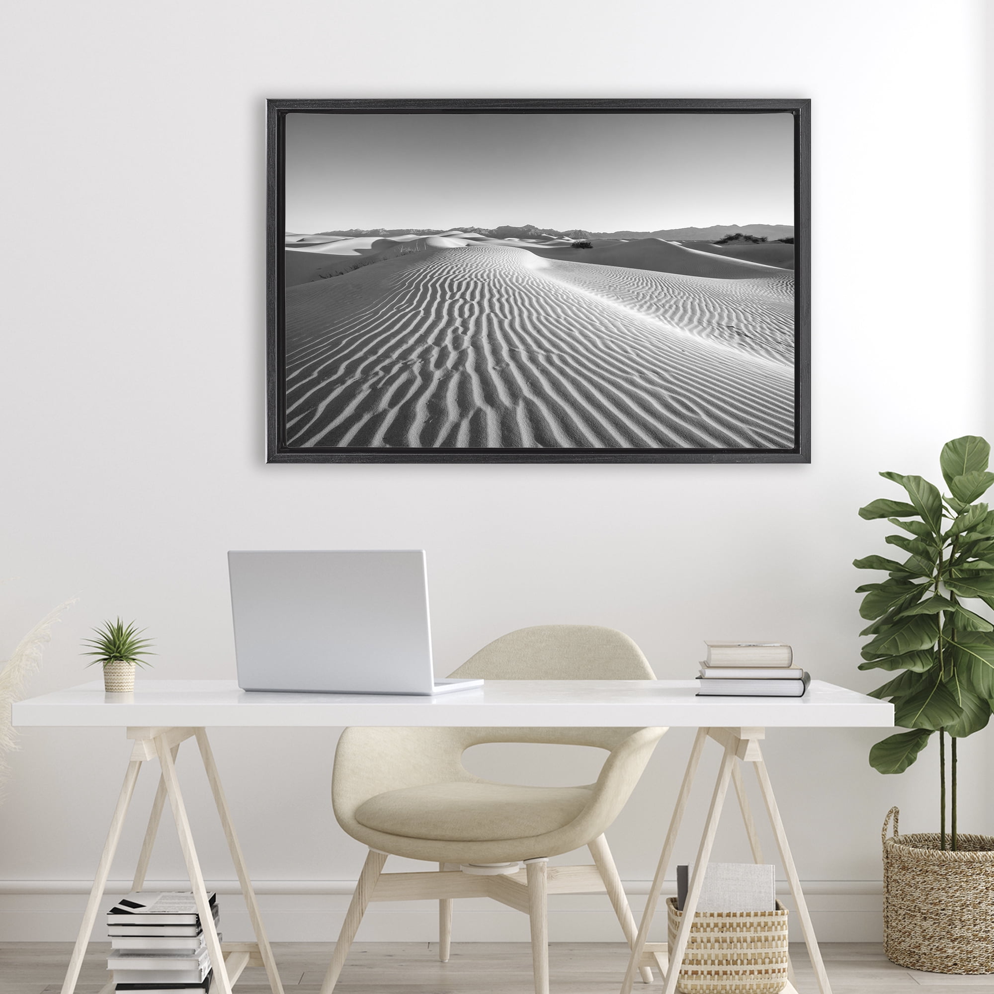 Stupell Industries Sand Waves In The Distance Black Framed Floater Canvas Wall Art, design by Jon Evan