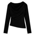 thumbnail image 4 of Aloohaidyvio Off The Shoulder Shirts for Women Ruched Crop Tops Boat Neck Going Out Y2k Clothes Slim Fit, 4 of 5