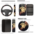thumbnail image 5 of Uorisanigo American Flag Eagle Car Seat Covers Full Set with Armrest Cover Seatbelt Covers Handbrake Gear Shift Headrest Cushion Steering Cover Coasters Set Keyrings SUV Trucks Sedan,Pack of 18, 5 of 7