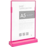 DYZD T Shaped Double Sided Table Stand Vertical Stand-up Sign Holder Ad Frame Photo Frame Menu Fram(Rose red,2PCS)