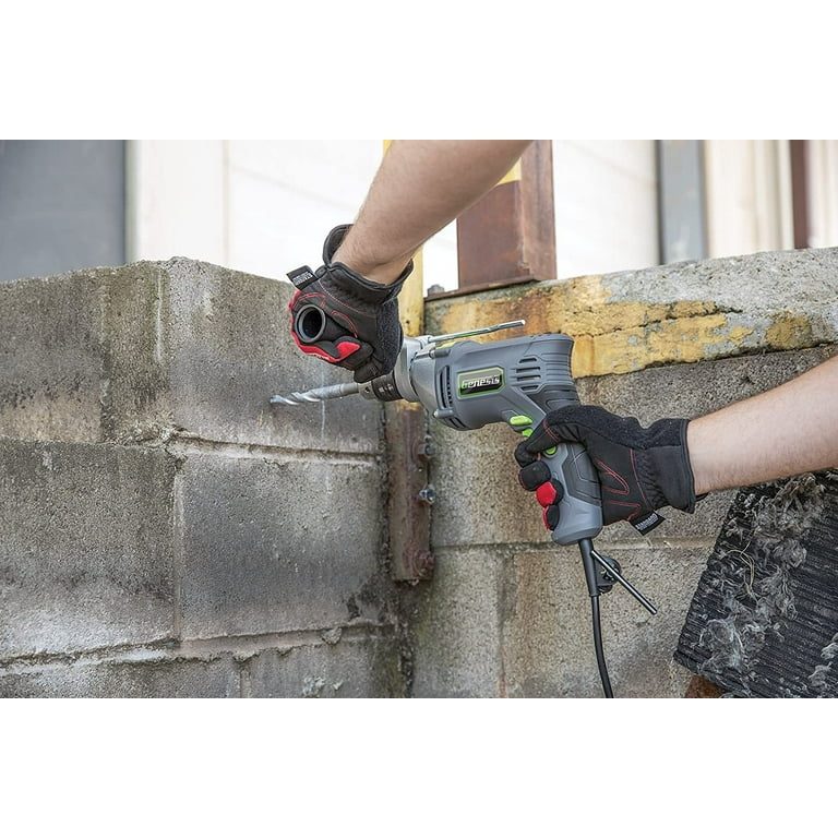 7.5 Amp 1/2 in. Variable Speed Reversible Hammer Drill with Control Handle, Lock-On Button and Auxiliary Handle 7.5 Amp 1/2 in. Variable Speed Reversible Hammer Drill with Control Handle, Lock-On Button and Auxiliary Handle