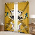thumbnail image 2 of Feelyou Softball Sports Lover Blackout Curtains Set of 2 (52x84 Each), Eat Sleep Baseball Window Curtains, Teens Kids Boys Girls Curtains and Drapes, Gold Blackout Curtains Room Decor, 2 of 6