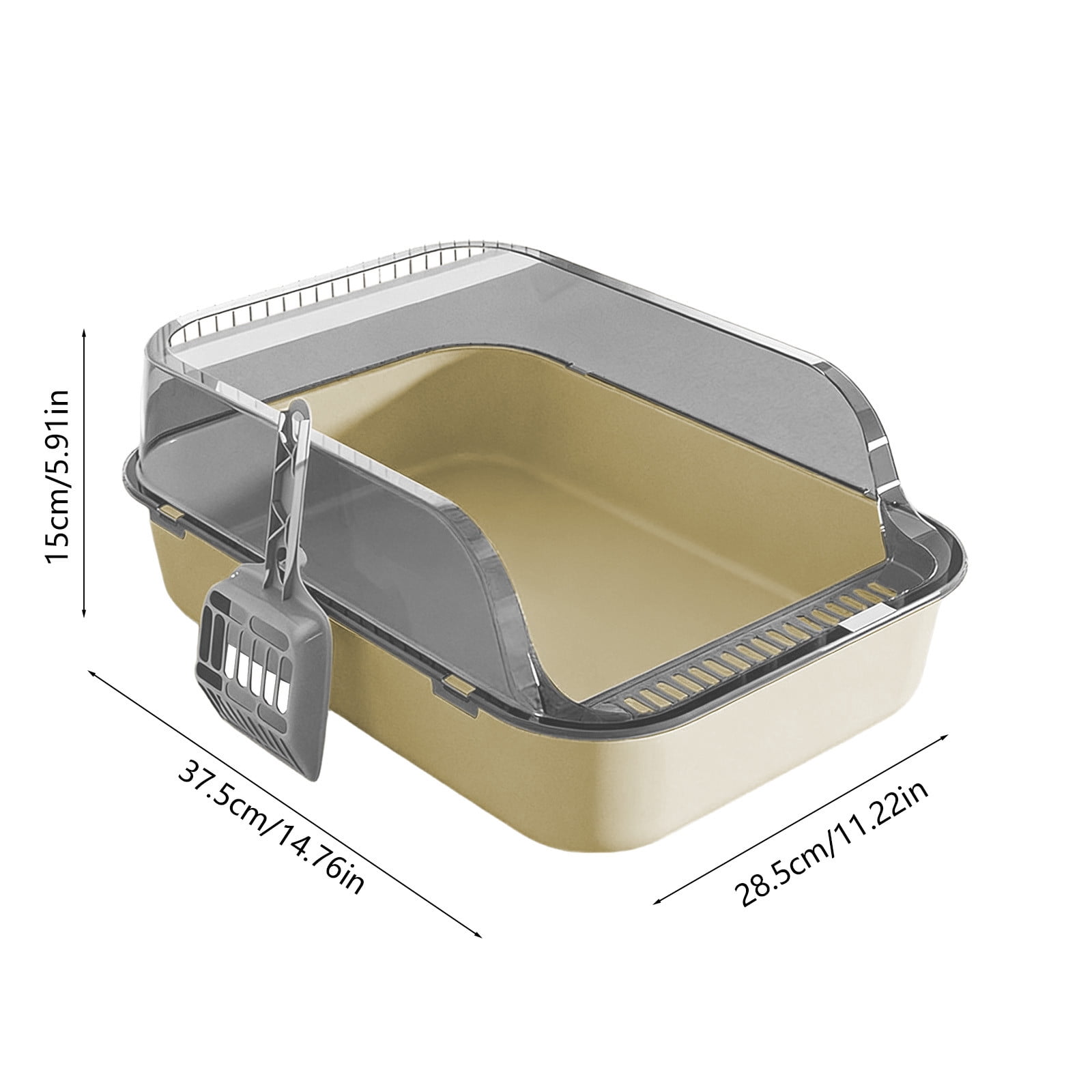 Linnome Oversized Cat Litter Pan Semi Closed High Fence – picture 5