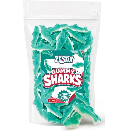 Blue Gummy Sharks, 11 oz - Soft & Chewy Blue Shark Gummies Candy for Kids, Parties, Snacks, Road Trips & Sweet Treats