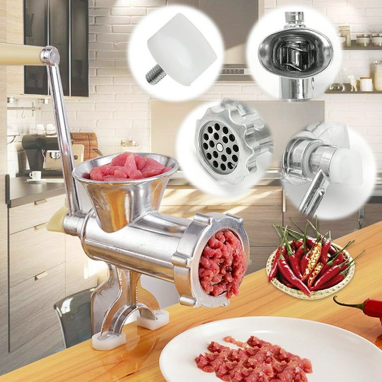 Aluminium Alloy Meat Grinder, Clamp on Hand Grinder Hand Operate Manual  Meat Grinder Heavy Duty Sausage Mincer Table Kitchen Home Tool for Mincing