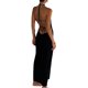 thumbnail image 4 of Txlixc, vestido largo a la moda para mujer, vestido Halter con lazo sin mangas de Color sólido, vestido de verano sin espalda envuelto a la cadera, vestido de fiesta para discoteca Txlixc Moda, 4 of 9