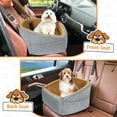 thumbnail image 4 of Dog Car Seat for Small Medium Dogs,Detachable Washable Dog Booster Seat Under 30lbs, Pet Car Seat Travel Bed with Storage Pockets and Dog Safety Belt(Grey/Brown), 4 of 12