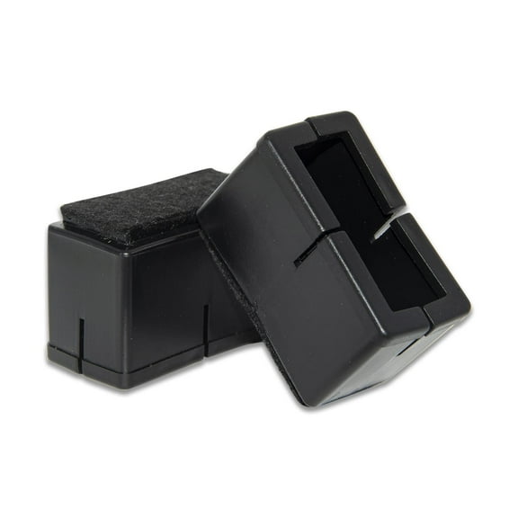 Flyshop 8PCS Rectangle Chair Leg Caps with Felt Pads Durable PVC Protective Feet Cap Prevent Scratches Reduce Noise Felt Furniture Pads, Black Floor Protectors, Length 39 to 48mm, Width 24 to 30mm