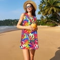 thumbnail image 3 of Balery Colorful Bananas Vestidos de verano para mujer con estampado: vestido holgado sin mangas, vestido playero informal y cómodo para días calurosos., 3 of 7