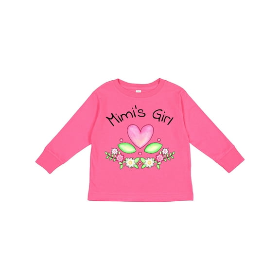 Inktastic Mimi's Girl Heart Flowers Girls Long Sleeve Toddler T-Shirt