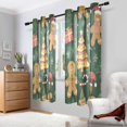 thumbnail image 2 of Yayeee Window Curtains Light Filtering 63"x52" Grommet Panel Pair Home Living Room Decor, Beige Christmas Gingerbread, 2 of 7